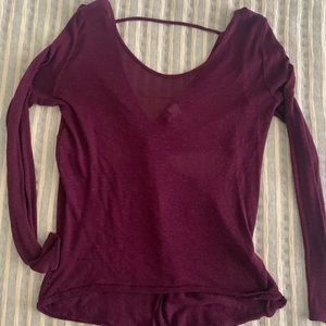 Long sleeve back cut out top